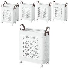 ANDY MAY2 本川帶手把折疊附輪收納籃 OH-Q323 35L, 6個, 純白色