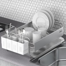 STAFIX 韓國製 Duorack Lite 碗盤瀝水架, 1層, 銀色