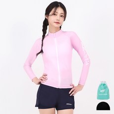 aquatica 女款防磨拉鍊外套 AQAWJP23003 + 疊搭游泳衝浪短褲 AQAWPT23002 + 彈性泳帽 + 透明袋套組