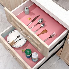 Ants 廚房用品水槽層架防污墊 5入, 粉紅色