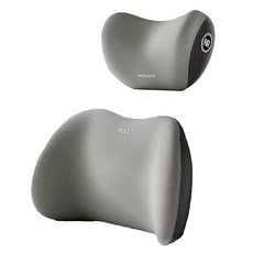 NIRAUP汽車記憶靠枕套裝 頭枕腰枕, 淺灰色, 1個