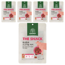 정관장지니펫 강아지 더스낵 홍삼함유 져키, 소고기맛, 80g, 5개