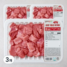 한돈 1등급 찌개용 (냉장), 500g, 3개