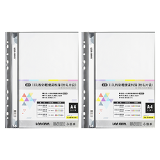 Lan CHYn 連勤牌文具 11孔30入粉彩色系資料簿(附名片袋), 黑色, 2本