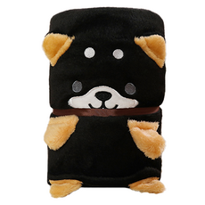 타이탄 캠핑용 무릎 담요 모직담요 100 x 80 cm, 시바견 검정, 1개