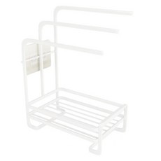 LL Living 壁掛式三層抹布掛架收納架, 白色, 1個