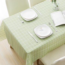 THE ZAKKA 簡約圖案防水桌布 5入, 綠色, L