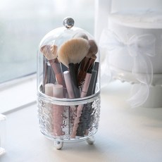 리빙공감 메이크업 브러쉬 보관 정리함, 2개, 투명 화이트