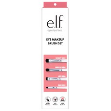 e.l.f. Cosmetics 眼妝刷具4件組 含遮瑕刷/眼線暈染刷/暈染刷/眼影刷 木質手柄 合成毛, 白色, 1組