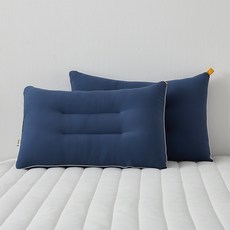 Amiance可水洗低頸椎枕, 2個, 海軍藍