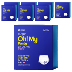 WHITE Oh My Panty 穿著式夜用衛生棉, 中型, 8入, 8個