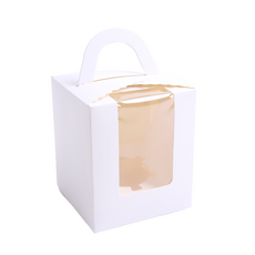 角落商人 1入瑪芬盒 + 瑪芬模具 包裝盒組, 白色, 50套