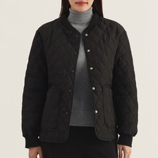 Elsso 女士中年絎縫輕量短版日常菱格紋大尺碼外套