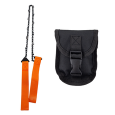 65錳鋼 手拉鏈鋸，總長103cm，鏈長65cm，附鏈鋸收納腰包, 1個