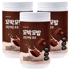 꼬박꼬밥 고단저당 단백질 쉐이크 초코 대용량, 3개, 400g