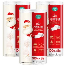 산타 2겹 키친타월 100p, 8개입, 3개