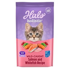 Halo 嘿囉 幼貓 無穀乾飼料, 野生鮭魚燉白魚, 1.36kg, 1袋