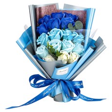 18朵香皂花, 漸層藍 + 灰色開窗