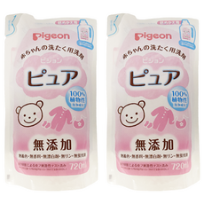 pigeon 貝親 100%植物性 嬰兒衣物洗衣精 補充包, 720ml, 2包