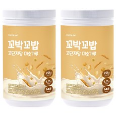 꼬박꼬밥 고단저당 단백질 쉐이크 미숫가루 대용량, 2개, 400g