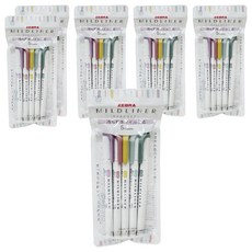 ZEBRA 斑馬牌 MILDLINER OT 螢光筆 5色組, 6套, 苔蘚綠, 薄荷綠, 含羞草黃, 煙燻紅, 鳶尾紫