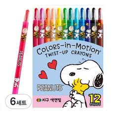 지구화학 지구 피너츠 색연필, 12색, 6세트