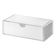 化妝品分格收納盒 有蓋抽屜一般款 HS0006400 20.5 x 10 x 7cm, 白色, 1個