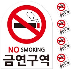 生活防水告示牌貼紙 白色, 5個, 禁菸區