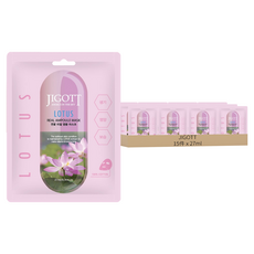 JIGOTT 鎖水保濕安瓶面膜 蓮花 改善瑕疵膚色 27ml, 15件, 1組