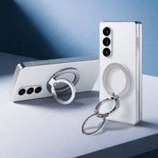 홈플래닛 맥세이프 호환 스마트톡 휴대폰 거치대 + 맥세이프링, 실버, 1개