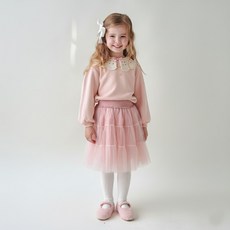 WALTONKIDS 兒童針織蕾絲領刷毛T恤