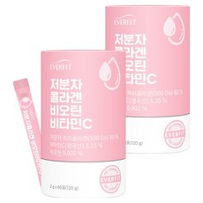 내츄럴플러스 저분자 피쉬 콜라겐 비오틴 비타민C 60p, 120g, 2개