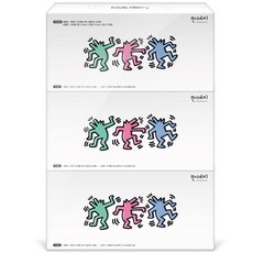 Hanyeji Keith Haring聯名款迷你面紙聯名藝術款原生紙漿面紙, 230張, 3個