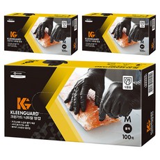 유한킴벌리 크린가드 니트릴 장갑 100p, 블랙, M, 3개
