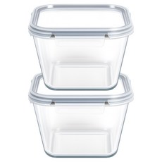 발룬피니 내열강화유리 김치통 밀폐용기, 2L, 2개