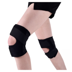 LEADER X 超薄款運動防護 螺旋加壓雙彈簧支撐減震髕骨帶 2只入 黑色 S, 1組