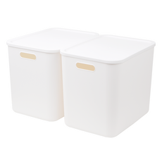 comet 家用簡約生活箱 食品儲藏箱整理箱, 白色, 2個
