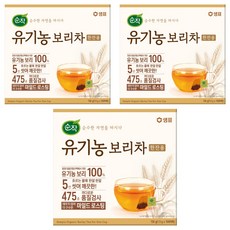 순작 유기농 한 잔 보리차 티백, 1.5g, 100개입, 3개