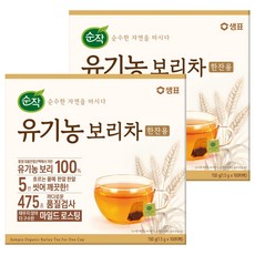 순작 유기농 한 잔 보리차 티백, 1.5g, 100개입, 2개