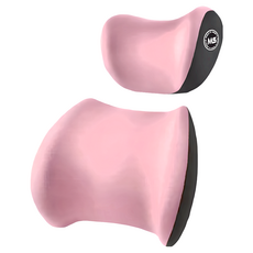 汽車記憶靠枕套裝, 四季面料, 頭枕腰靠, 適用於全部車型, 粉色, 1組