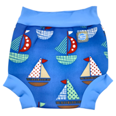 Splash About Happy Nappy 游泳尿布褲 男女通用 普普風帆船 3~8個月, M, 1個