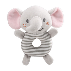 OceanBaby 寶寶手搖鈴 嬰幼兒玩具, 大耳粉象 灰色, 1個