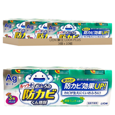 LION 獅王 LOOK PLUS 銀離子衛浴防霉煙霧劑 薄荷香, 15g, 10組