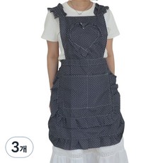 씨오브비 가정용 주방 러블리 프린세스 앞치마, 블랙, 3개