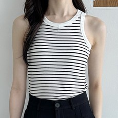 女款條紋羅紋含胸墊背心 TSP403