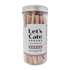 LET'S CATE 凱勒毛孩鮮肉凍乾, 45g, 1罐, 香脆鴨氣管