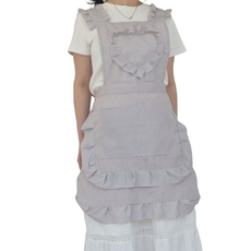 씨오브비 가정용 주방 러블리 프린세스 앞치마, 라이트그레이, 1개