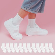 아이뿜 아동용 깔끔한 기본 골지 중목 양말 12켤레 B11