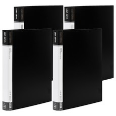 Lan CHYn 連勤牌文具 D型夾 3孔, 黑色, 4入