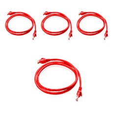 Anyport Plus CAT.6 網路線 1m, 4條, 紅色